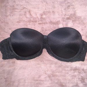 Black Lace Strapless Pushup Bra